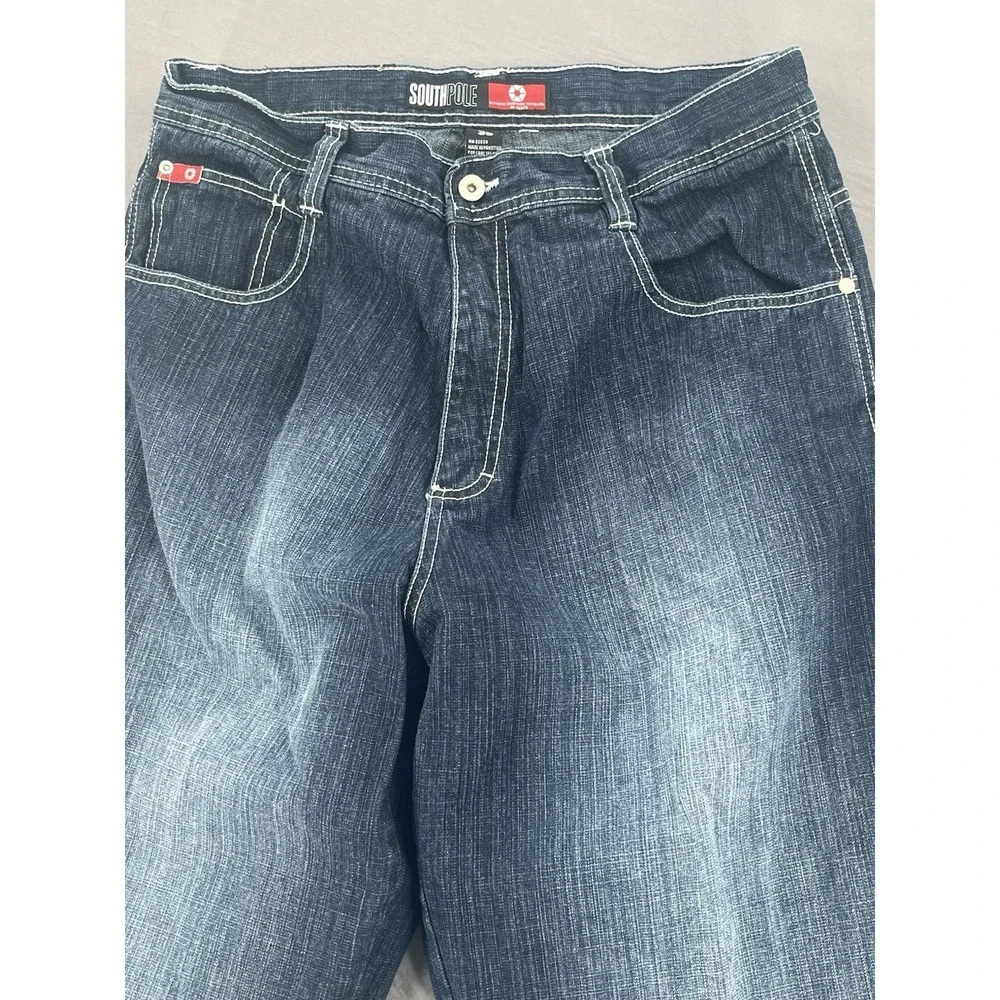 Southpole Jeans Mens 36x30 Black Dark Wash Baggy RN82628 Y2K Vintage